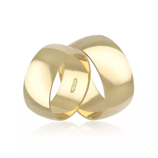 Par De Aliança Casamento De Ouro 18k Anatômico Com 8mm