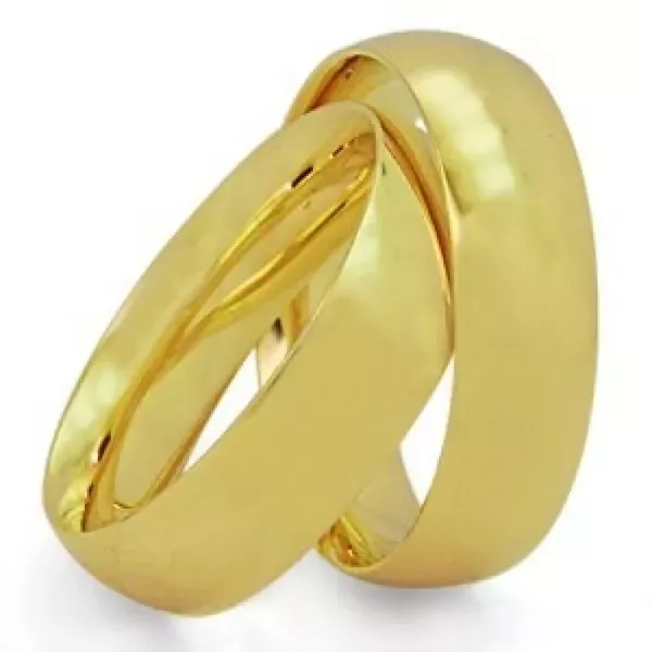Par De Aliança Casamento De Ouro 18k Com 6mm Tradicional