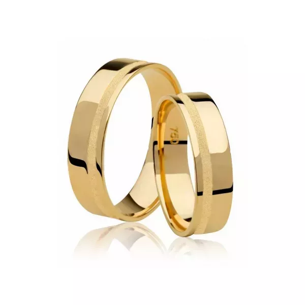 Par De Aliança Casamento De Ouro 18k Golden II 5mm
