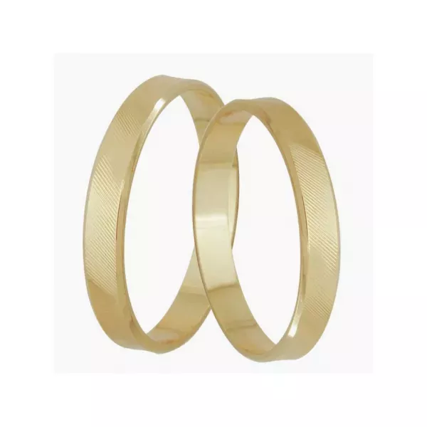 Par De Aliança Casamento De Ouro 18k Grooves De 3,0 mm