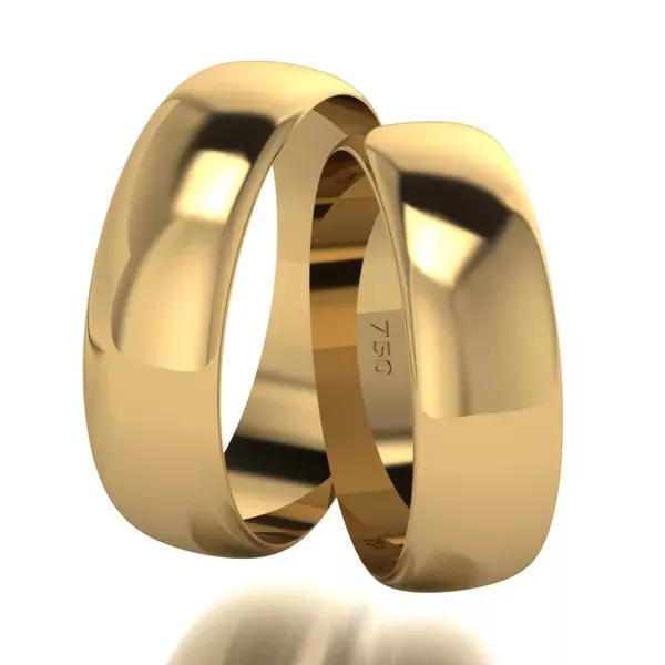 Par De Aliança De Ouro 18k Tradicional Com 7,0mm