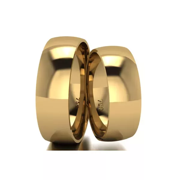 Par De Aliança De Ouro 18k Tradicional e Anatômica Com 6,0mm