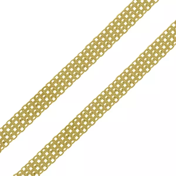 Corrente De Ouro 18k Bismarck De 3,0mm Com 45cm