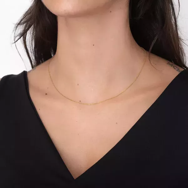 Corrente De Ouro 18k Cartie Longa De 1,1mm Com 45cm