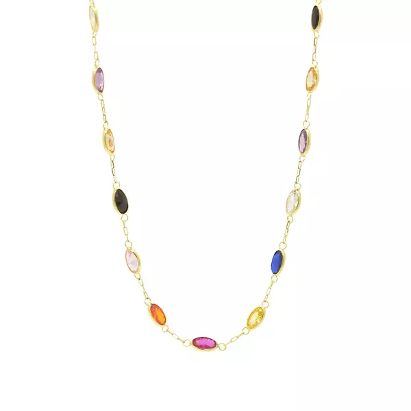 Corrente De Ouro 18k Cartie De 40cm Com Zircônias Ovais