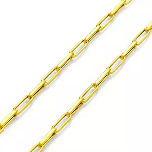 Corrente De Ouro 18k Cartie Ovalada De 2,5mm Com 60cm
