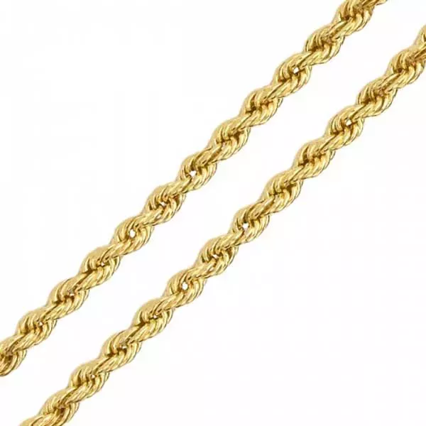 Corrente De Ouro 18k Corda De 2,1mm Com 45cm