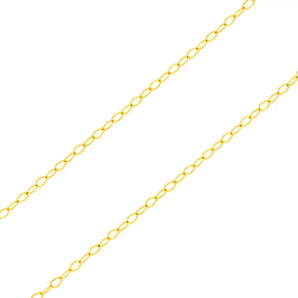 Corrente De Ouro 18k Elo Americano De 0,5mm Com 40cm