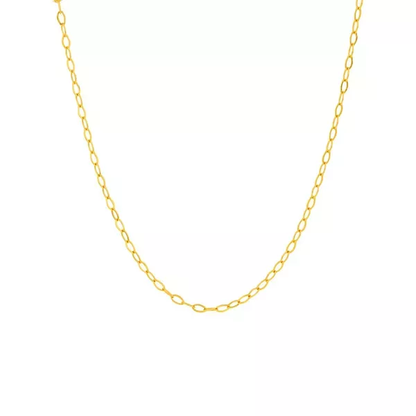 Corrente De Ouro 18k Elo Americano De 0,5mm Com 50cm