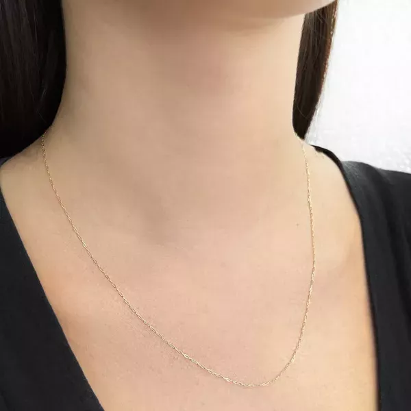 Corrente De Ouro 18k Elo Americano De 0,5mm Com 60cm