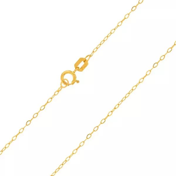 Corrente De Ouro 18k Elo Americano De 0,5mm Com 60cm