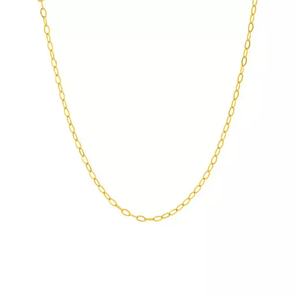 Corrente De Ouro 18k Elo Americano De 0,5mm Com 60cm