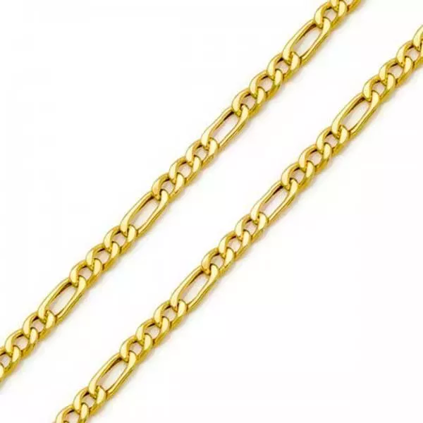 Corrente De Ouro 18k Groumet 3x1 De 1,7mm Com 60cm
