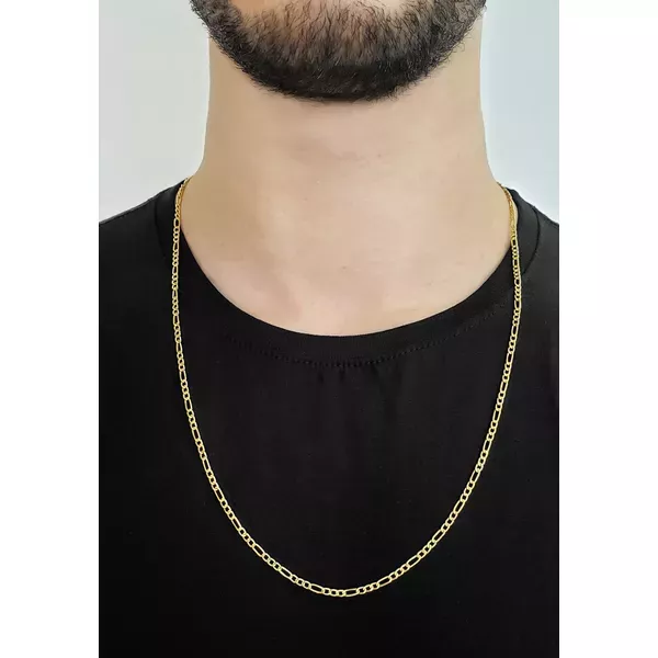 Corrente De Ouro 18k Groumet 3x1 De 3mm Com 70cm