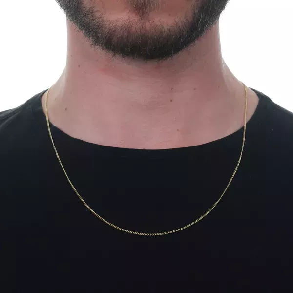 Corrente De Ouro 18k Groumet De 1,3mm Com 60cm