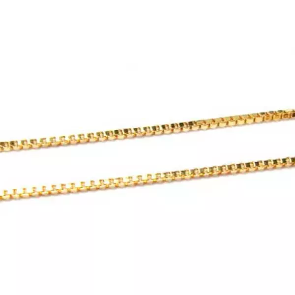 Corrente De Ouro 18k Infantil Malha Veneziana De 0,5mm Com 35cm