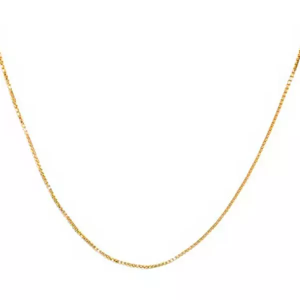 Corrente De Ouro 18k Infantil Malha Veneziana De 0,5mm Com 35cm