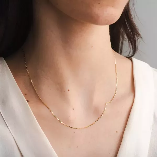 Corrente De Ouro 18k Piastrine De 1,2mm Com 45cm