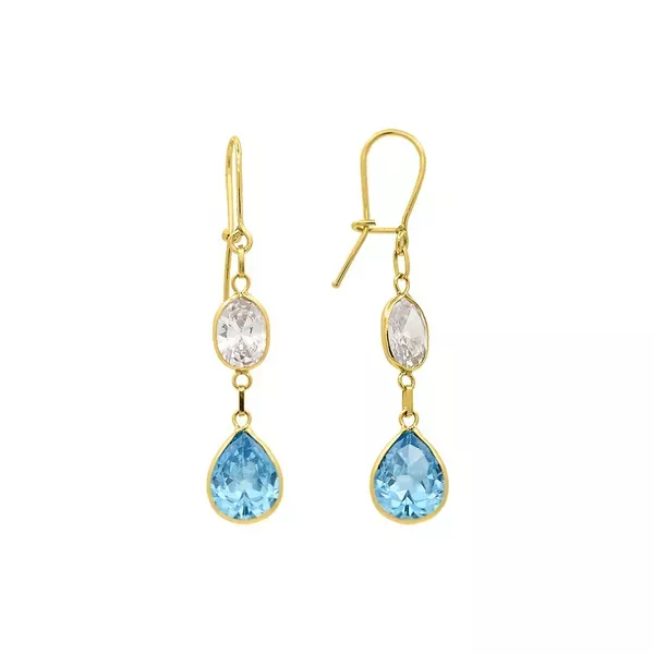 Brinco De Ouro 18k Cintilante com Zircônias