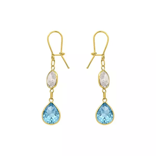 Brinco De Ouro 18k Cintilante com Zircônias