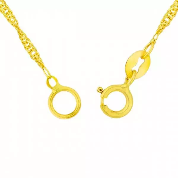 Corrente De Ouro 18k Singapura De 0,8mm Com 40cm