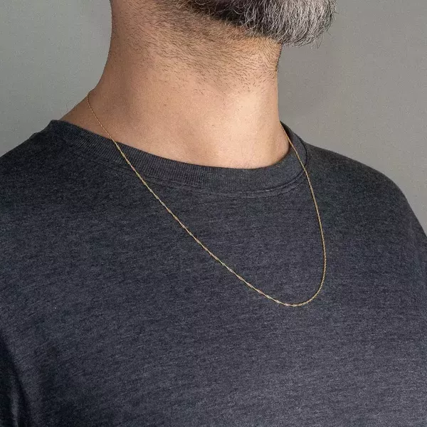 Corrente De Ouro 18k Singapura De 1,2mm Com 60cm