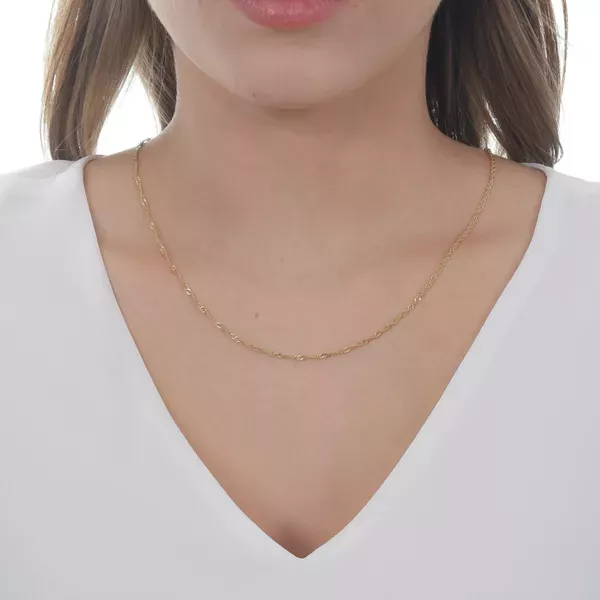 Corrente De Ouro 18k Singapura De 1,8mm Com 45cm