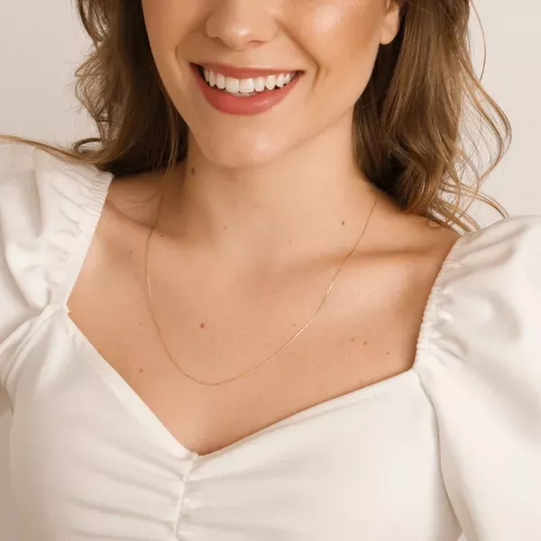 Corrente De Ouro 18k Veneziana De 0,6mm Com 60cm