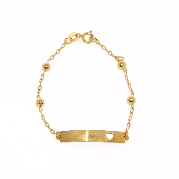 Pulseira Infantil De Ouro 18k Cartie De 13,5cm Com Bolinhas