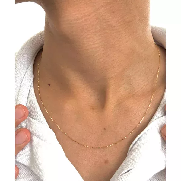 Corrente De Ouro 18k Veneziana Longa De 0,9mm Com 50cm