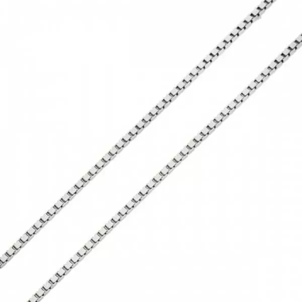 Corrente De Ouro Branco 18k Veneziana De 0,7mm Com 40cm