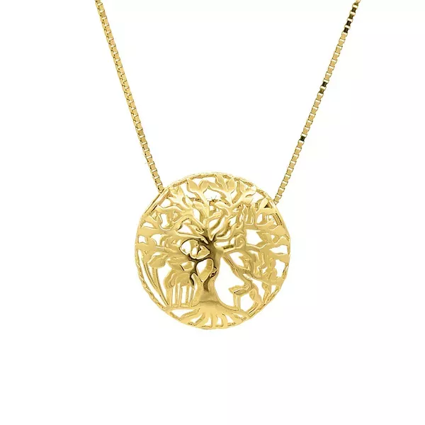 Pingente De Ouro 18k Arvore da Vida Passante