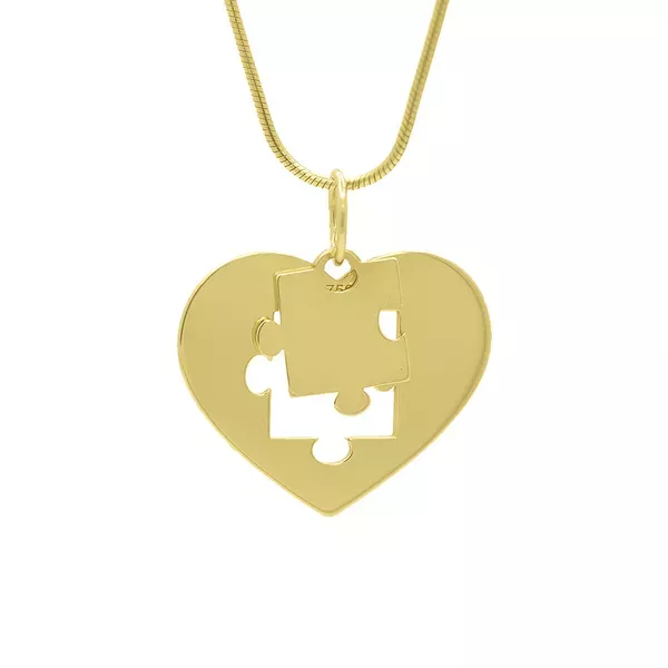 Pingente de Ouro 18k Autismo Coração 