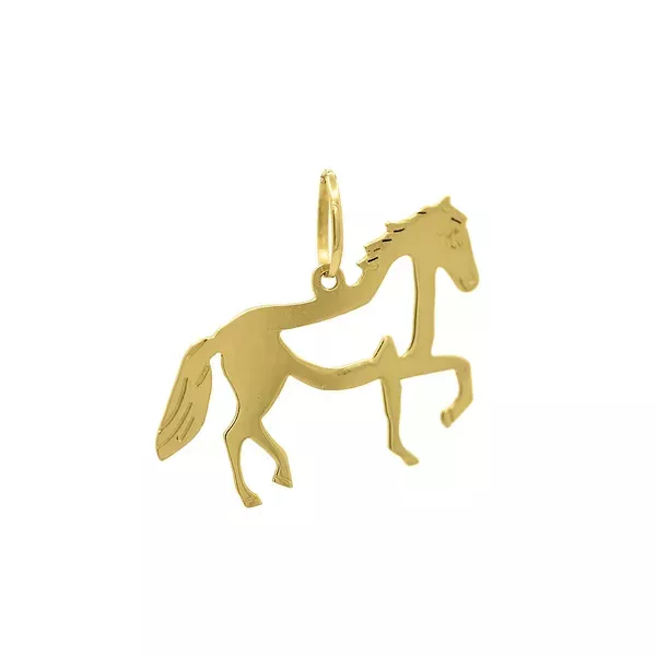 Pingente De Ouro 18k Cavalo Vazado