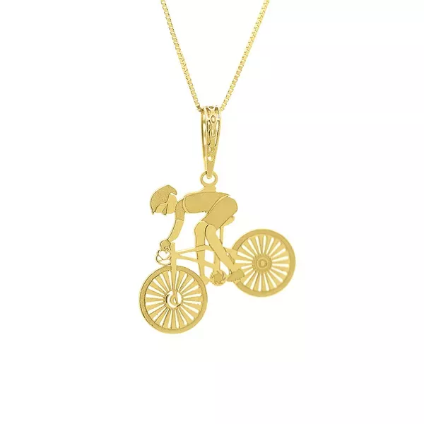 Pingente De Ouro 18k Ciclismo