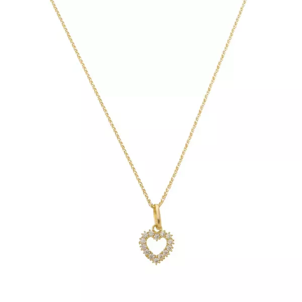 Pingente De Ouro 18k Coração Cravejado