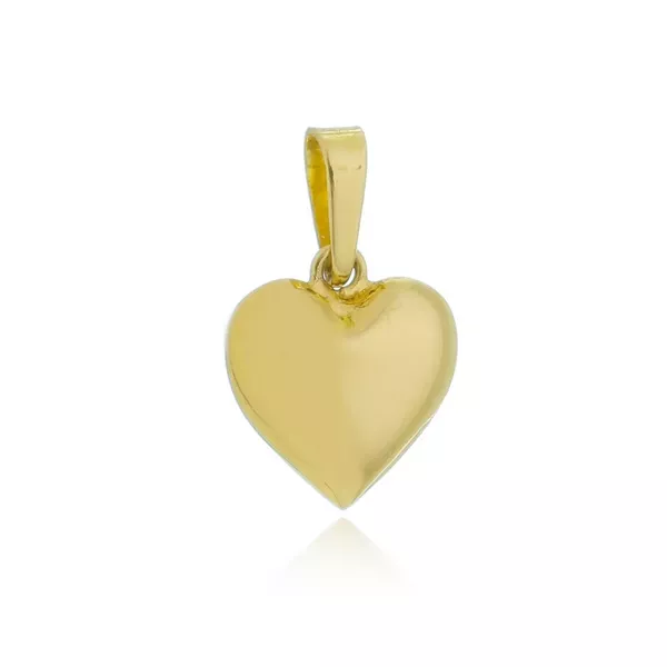 Pingente De Ouro 18k Coração Grande e Liso