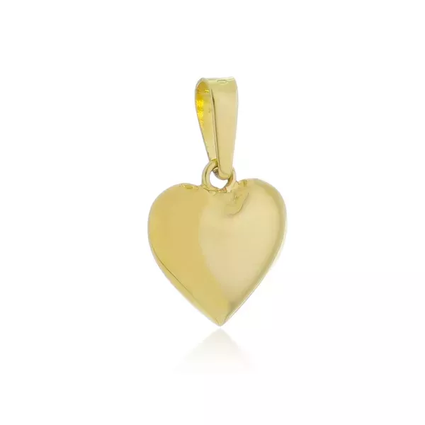 Pingente De Ouro 18k Coração Grande e Liso