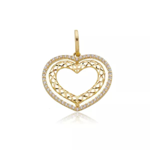 Pingente de Ouro 18k Corações Elegancy