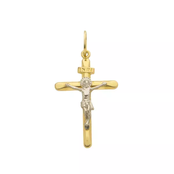 Pingente De Ouro 18k Crucifixo Com Cristo 45mm