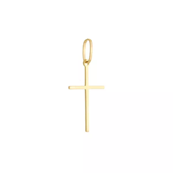 Pingente De Ouro 18k Cruz Palito De 18mm