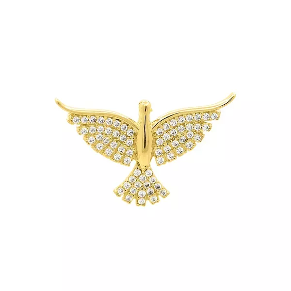 Pingente De Ouro 18k Espírito Santo Cravejado