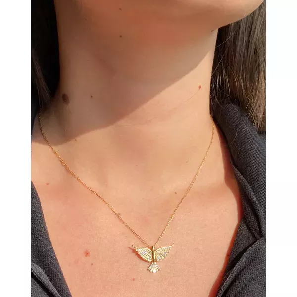 Pingente De Ouro 18k Espírito Santo Cravejado