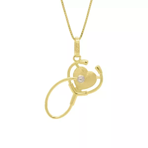 Pingente De Ouro 18k Estetoscópio