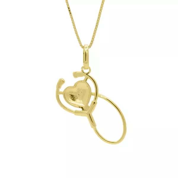 Pingente De Ouro 18k Estetoscópio