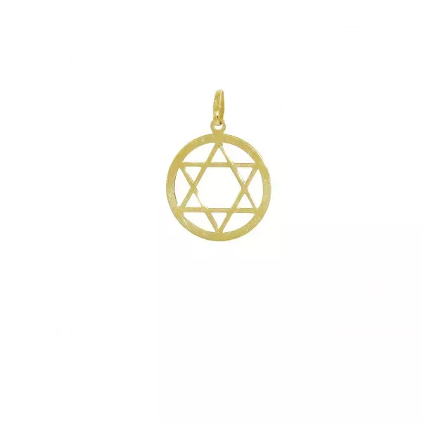 Pingente De Ouro 18k Estrela De Davi De 20mm