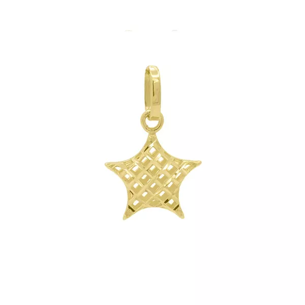 Pingente De Ouro 18k Estrela Diamantada P
