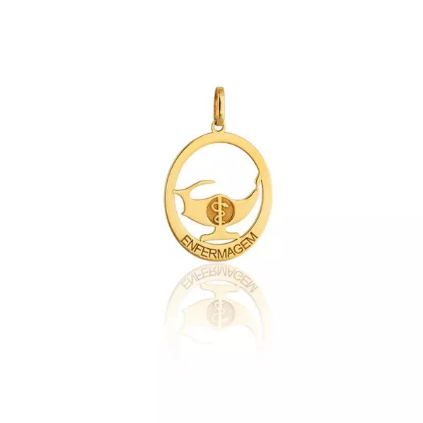 Pingente De Ouro 18k Formatura De Enfermagem