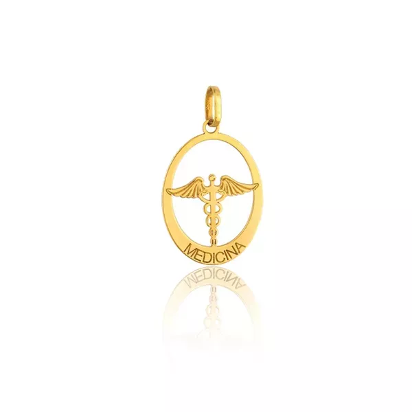 Pingente De Ouro 18k Formatura De Medicina