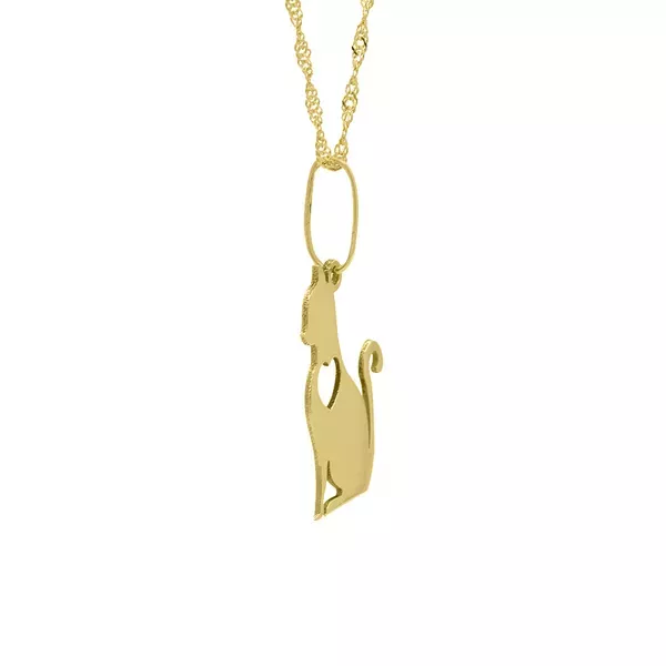 Pingente De Ouro 18k Gatinho com Coração